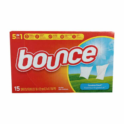 Bounce - Dryer Sheets Outdoor Fresh Scent 15 Ct - 12 Pack
