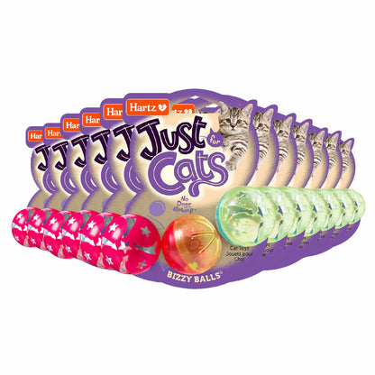 Hartz - Just for Cats Bizzy Balls Cat Toy - 24 Pack