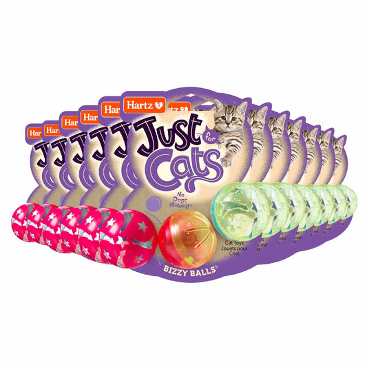 Hartz - Just for Cats Bizzy Balls Cat Toy - 24 Pack