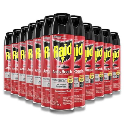 Raid - Ant and Roach Killer, Outdoor Fresh - 17.5 Oz - 12 Pack