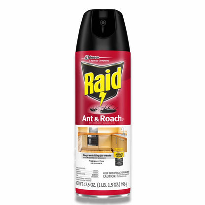 Raid - Ant And Roach Killer Aerosol Spray, Fragance Free - 17.5 Oz - 12 Pack