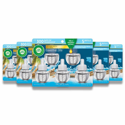 Air Wick - Scented Oil, Driftwood & Sea Spray, Essential Oils - 3.38 Oz -  (5 Ct Each) - 5 Pack