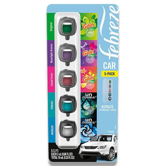 Febreze Car Air Freshener Vent Clips, Mixed Scent - 5 Ct