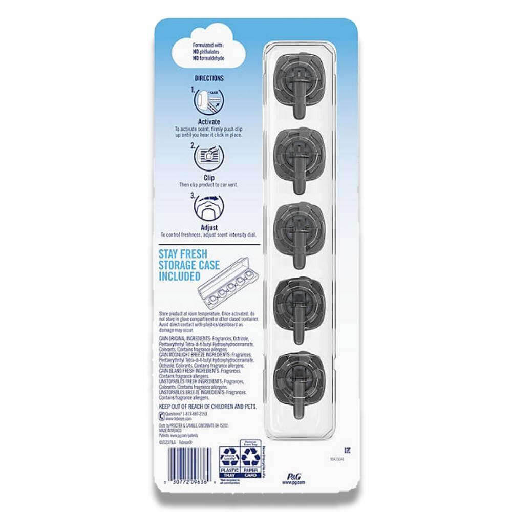 Febreze Car Air Freshener Vent Clips, Mixed Scent - 5 Ct
