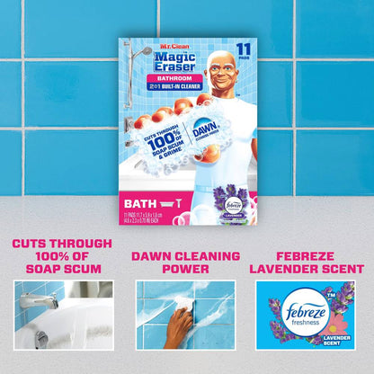 Mr. Clean 2-in-1 Bathroom Magic Eraser Sponges, 11 Ct